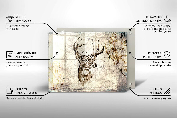 Induction hob protector Illustration deer animal