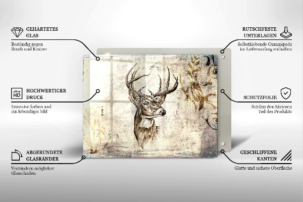 Induction hob protector Illustration deer animal