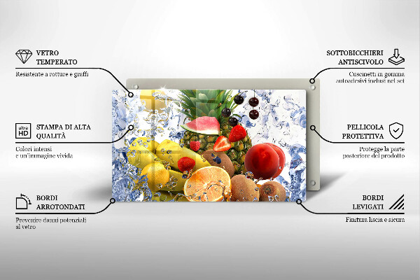 Induction hob protector Juicy fruit and water