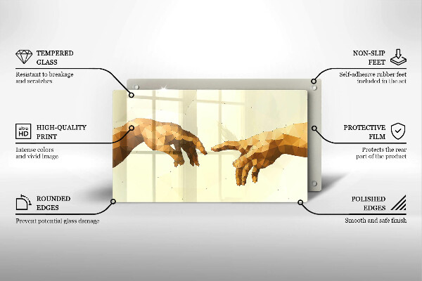 Induction hob protector Creation of Adam hands