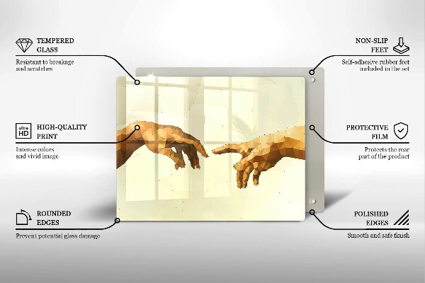 Induction hob protector Creation of Adam hands