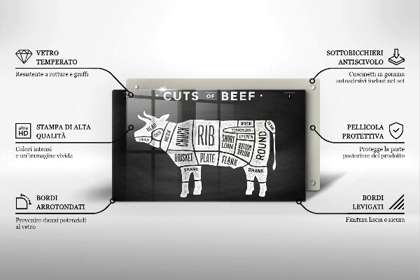 Kitchen worktop saver Cow meat beef