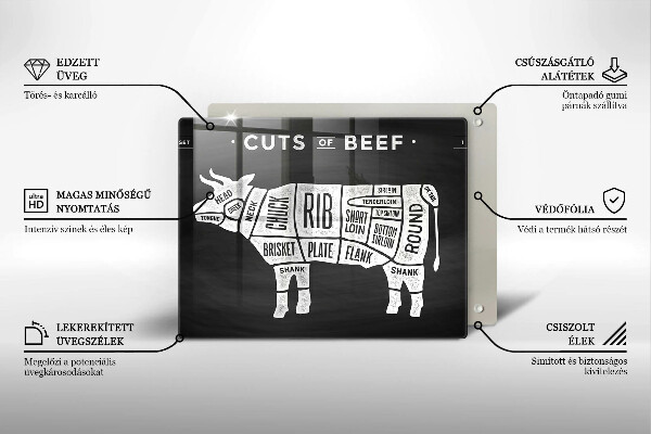 Kitchen worktop saver Cow meat beef