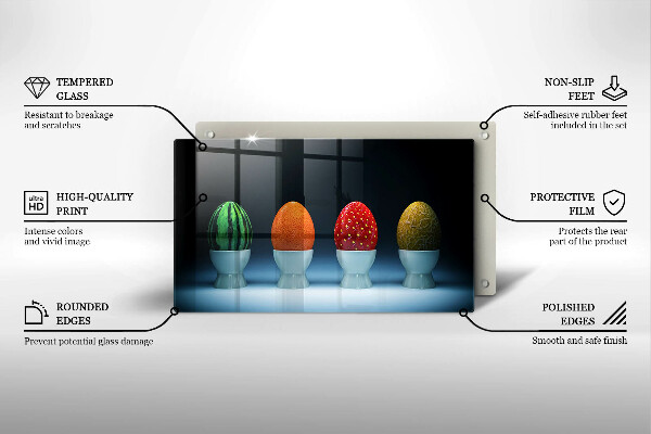 Induction hob protector Abstraction egg fruits