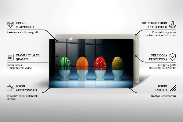 Induction hob protector Abstraction egg fruits