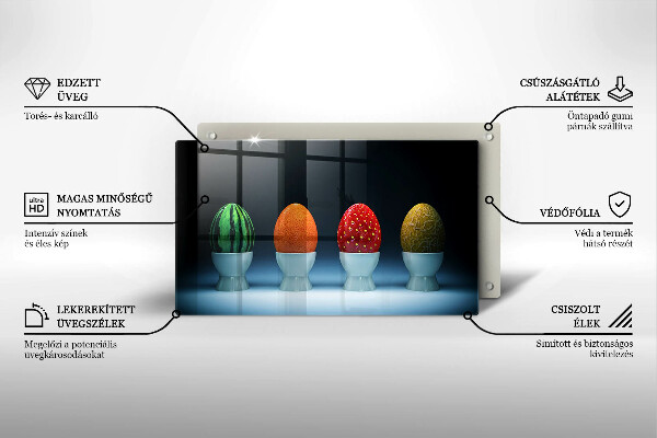 Induction hob protector Abstraction egg fruits