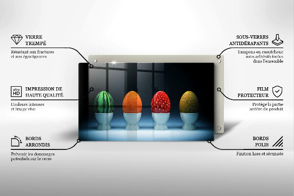 Induction hob protector Abstraction egg fruits