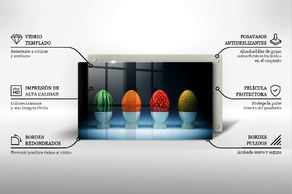 Induction hob protector Abstraction egg fruits