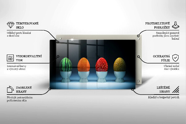 Induction hob protector Abstraction egg fruits