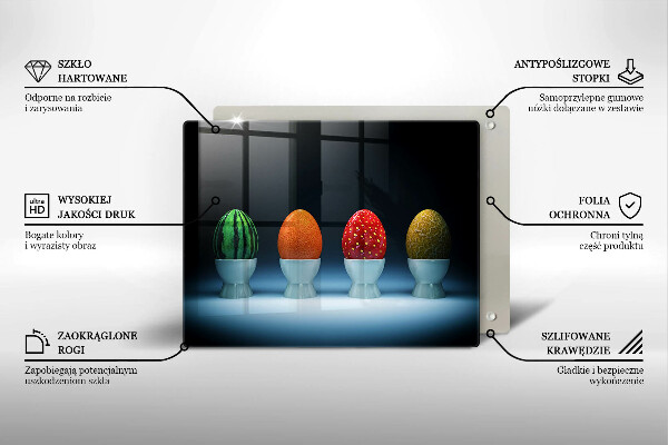 Induction hob protector Abstraction egg fruits