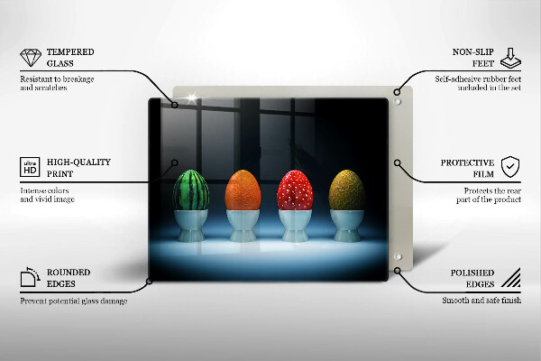 Induction hob protector Abstraction egg fruits