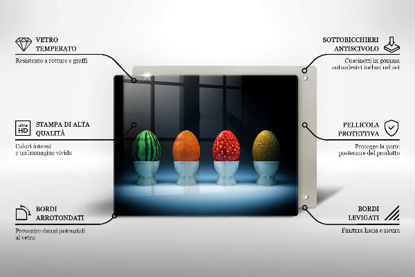 Induction hob protector Abstraction egg fruits