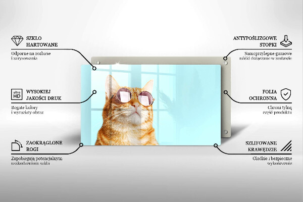 Kitchen worktop saver Rudy Cat with glasses