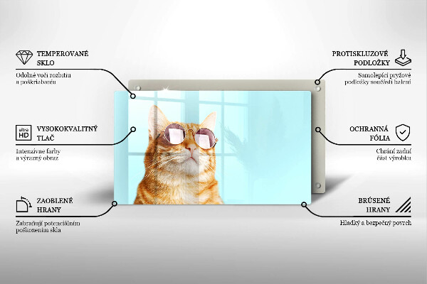 Kitchen worktop saver Rudy Cat with glasses