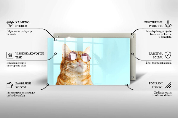 Kitchen worktop saver Rudy Cat with glasses