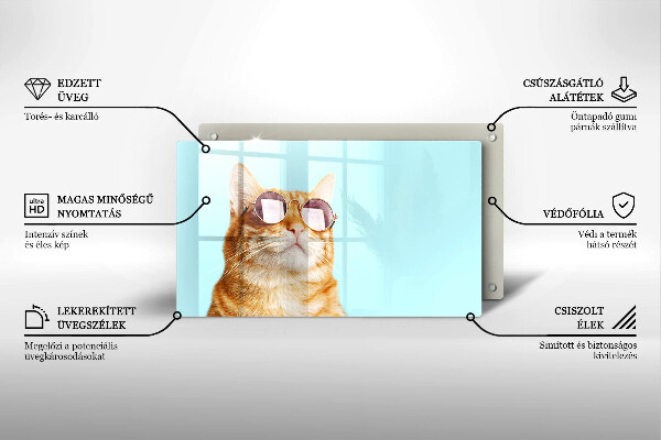 Kitchen worktop saver Rudy Cat with glasses