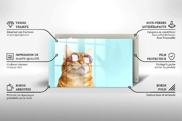 Kitchen worktop saver Rudy Cat with glasses