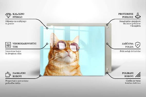 Kitchen worktop saver Rudy Cat with glasses