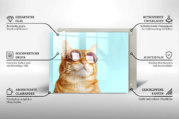 Kitchen worktop saver Rudy Cat with glasses