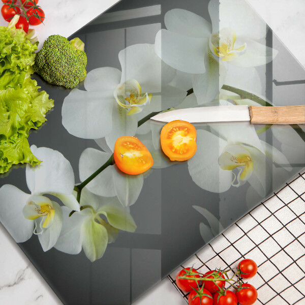 Induction hob protector White orchid flowers