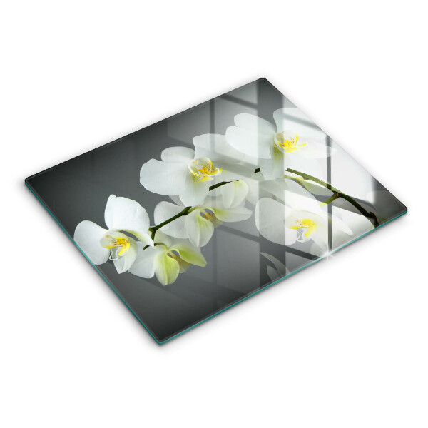 Induction hob protector White orchid flowers