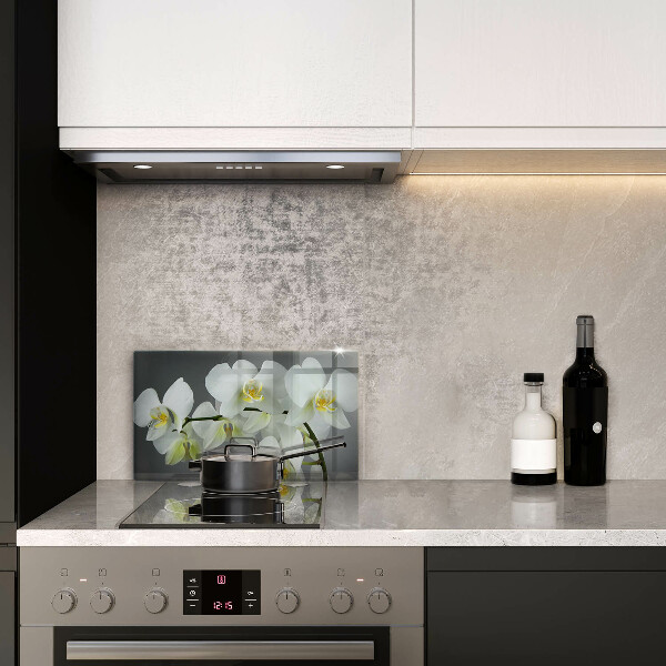 Induction hob protector White orchid flowers