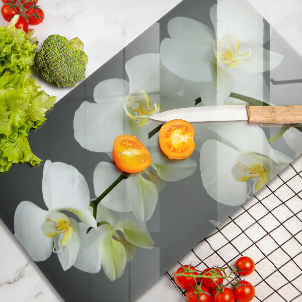 Induction hob protector White orchid flowers