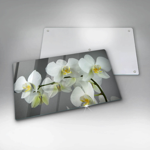 Induction hob protector White orchid flowers