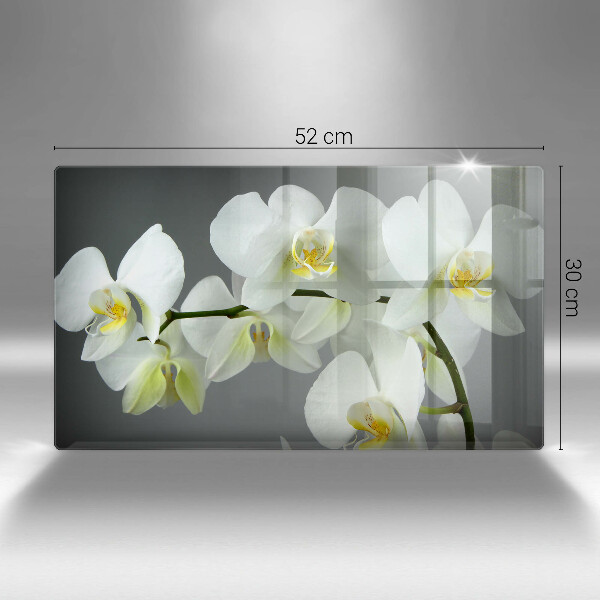Induction hob protector White orchid flowers