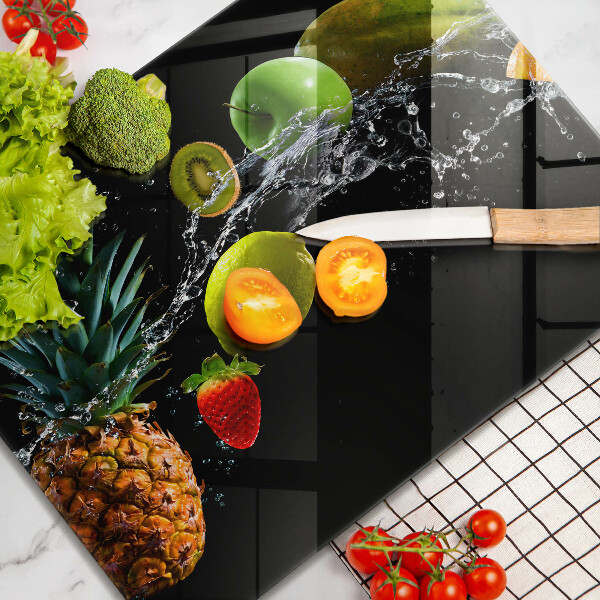 Glass worktop saver Fruits in water