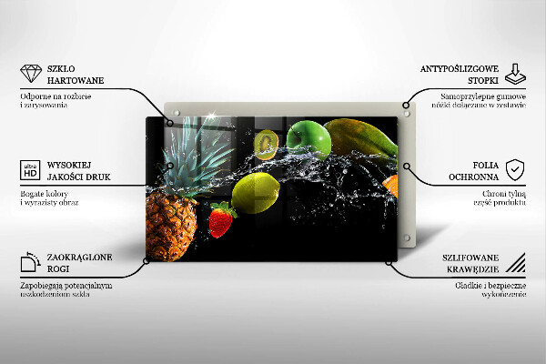 Glass worktop saver Fruits in water