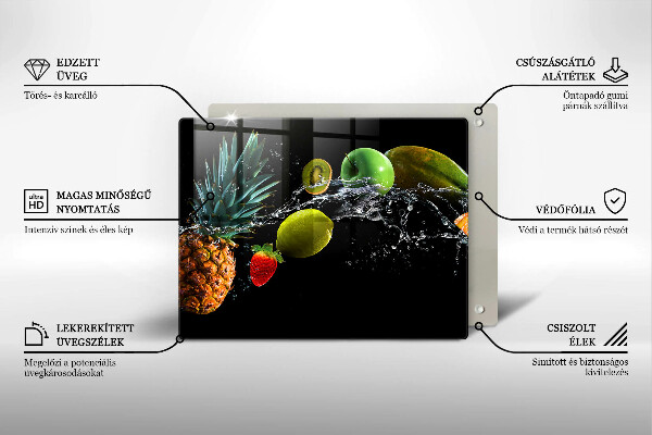 Glass worktop saver Fruits in water