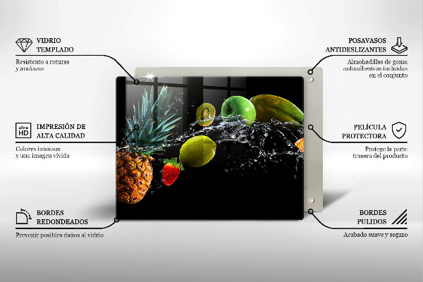 Glass worktop saver Fruits in water