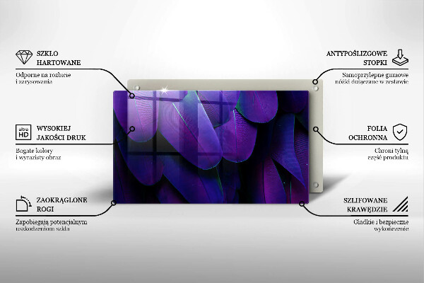 Glass worktop saver Neon feathers