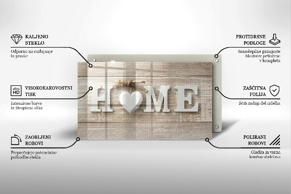 Induction hob protector Boards and the inscription Home