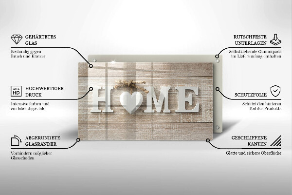 Induction hob protector Boards and the inscription Home