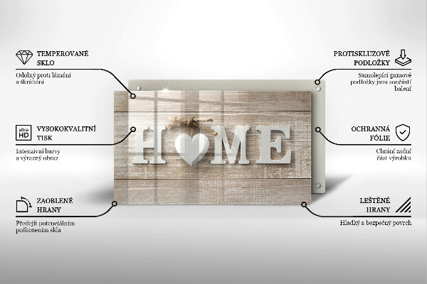 Induction hob protector Boards and the inscription Home