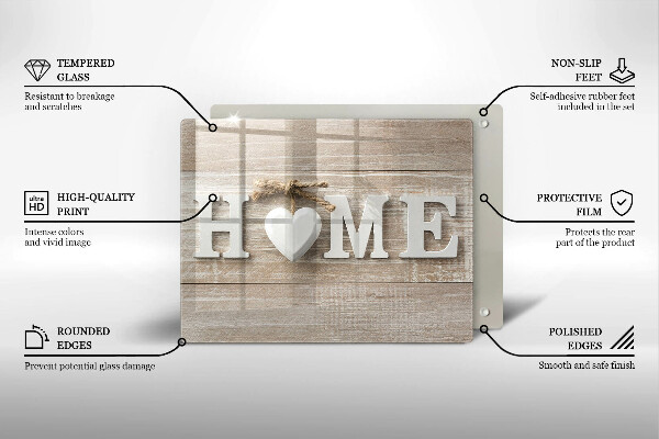 Induction hob protector Boards and the inscription Home