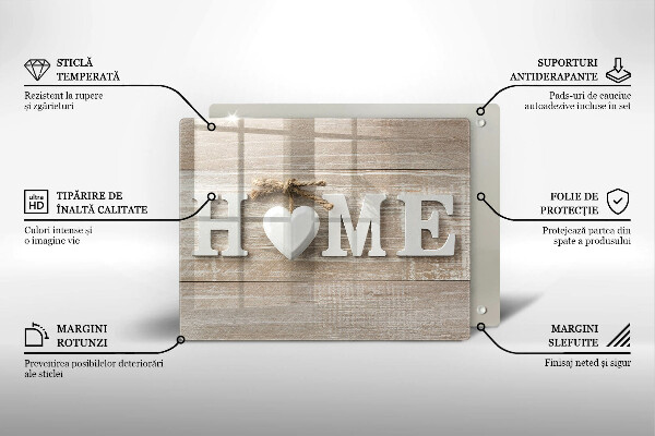 Induction hob protector Boards and the inscription Home