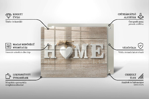 Induction hob protector Boards and the inscription Home