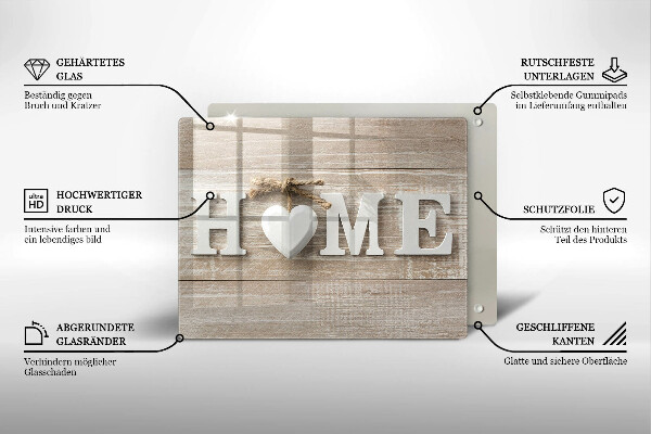 Induction hob protector Boards and the inscription Home