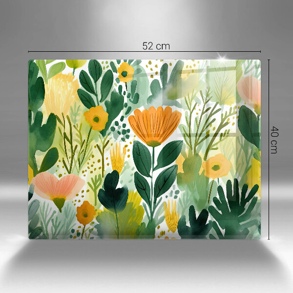 Glass worktop saver Painted flowers