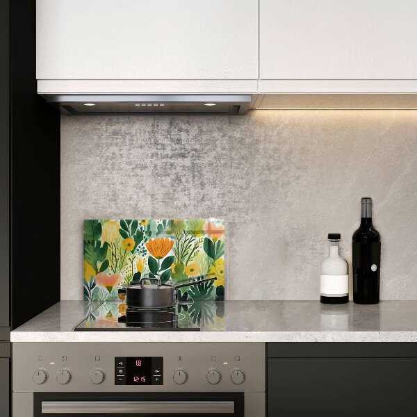 Glass worktop saver Painted flowers