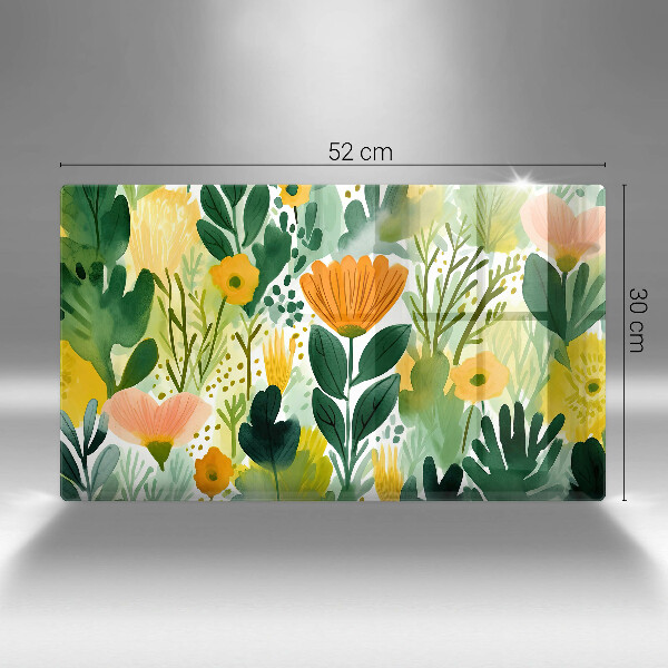 Glass worktop saver Painted flowers