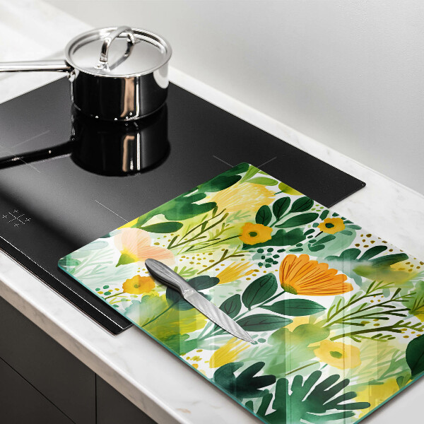 Glass worktop saver Painted flowers