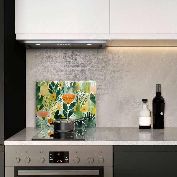 Glass worktop saver Painted flowers