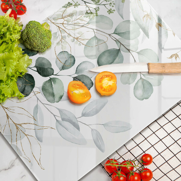 Glass worktop saver Painted plants