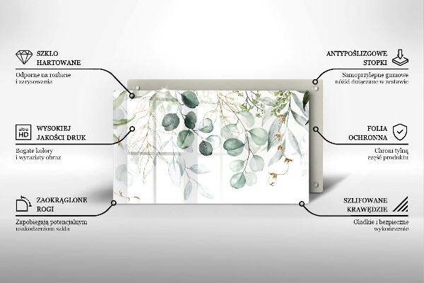 Glass worktop saver Painted plants