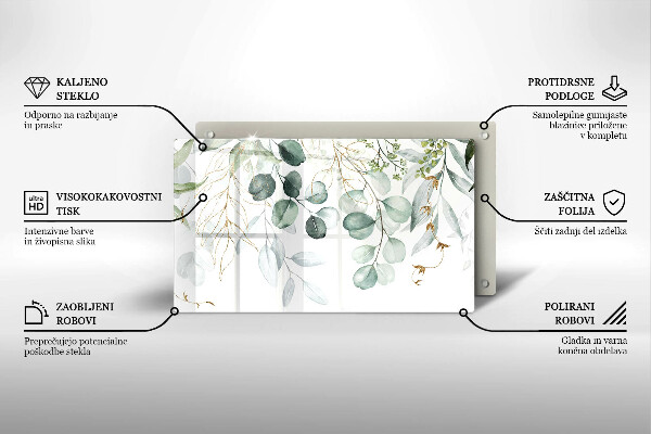 Glass worktop saver Painted plants