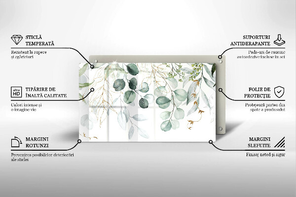 Glass worktop saver Painted plants